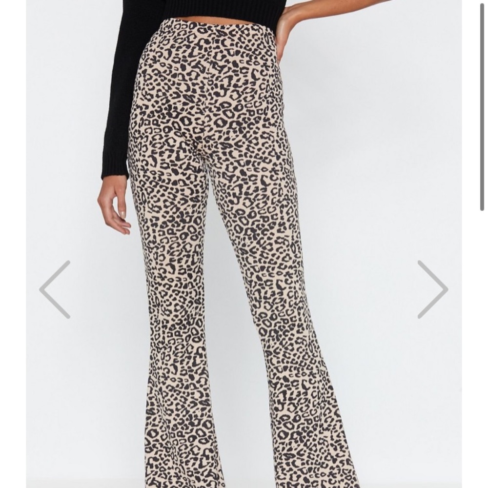 Leopard flare pants